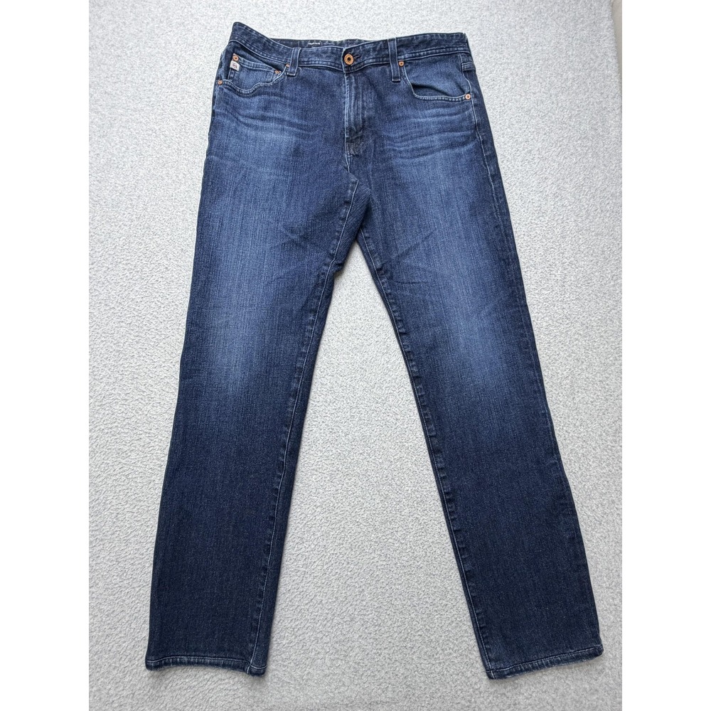 AG Adriano Goldschmied The Graduate Jeans Mens 36x34 Blue Straight Stretch Denim